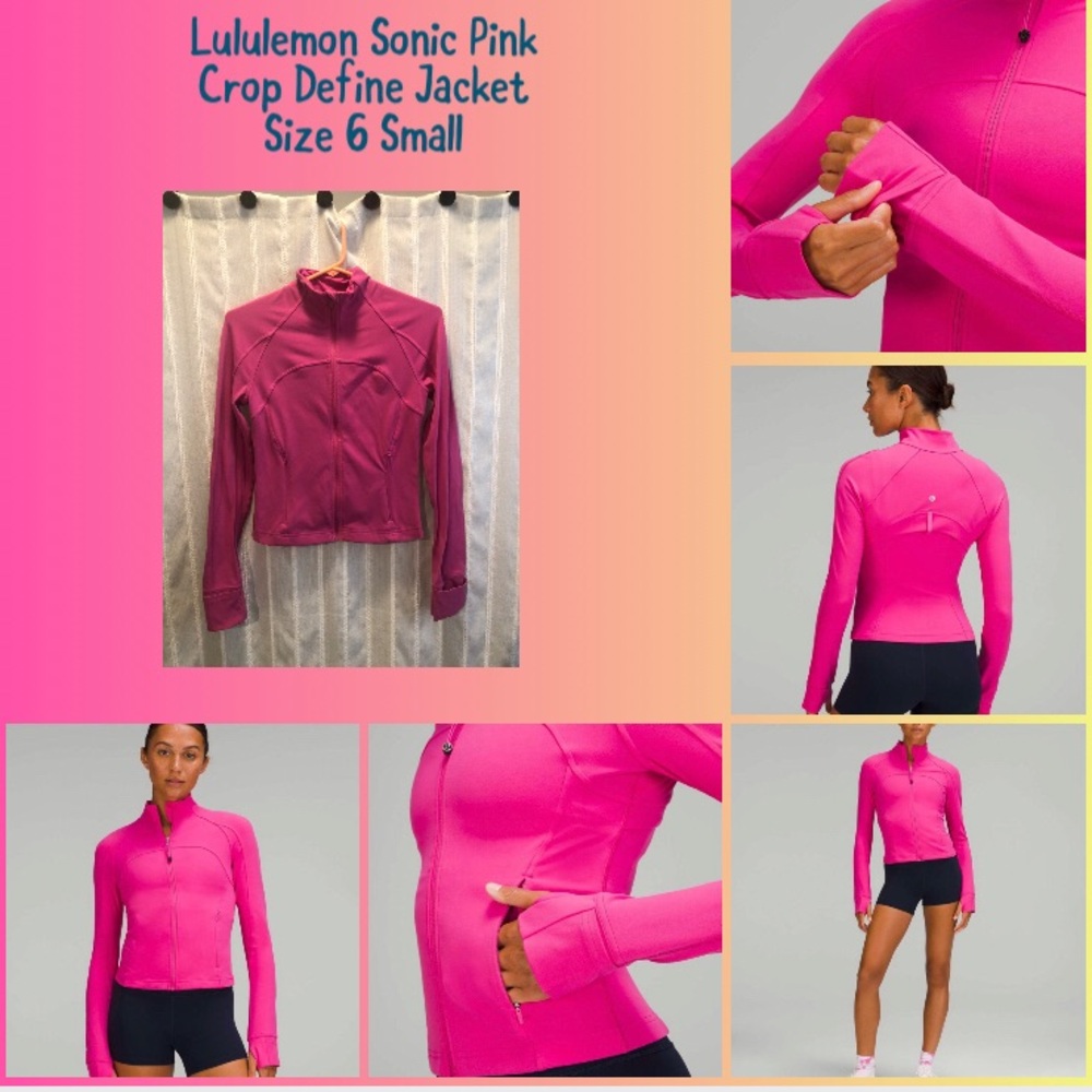 Lululemon Nulu Cropped Define Jacket Sonic Pink Size 6 Crop Small